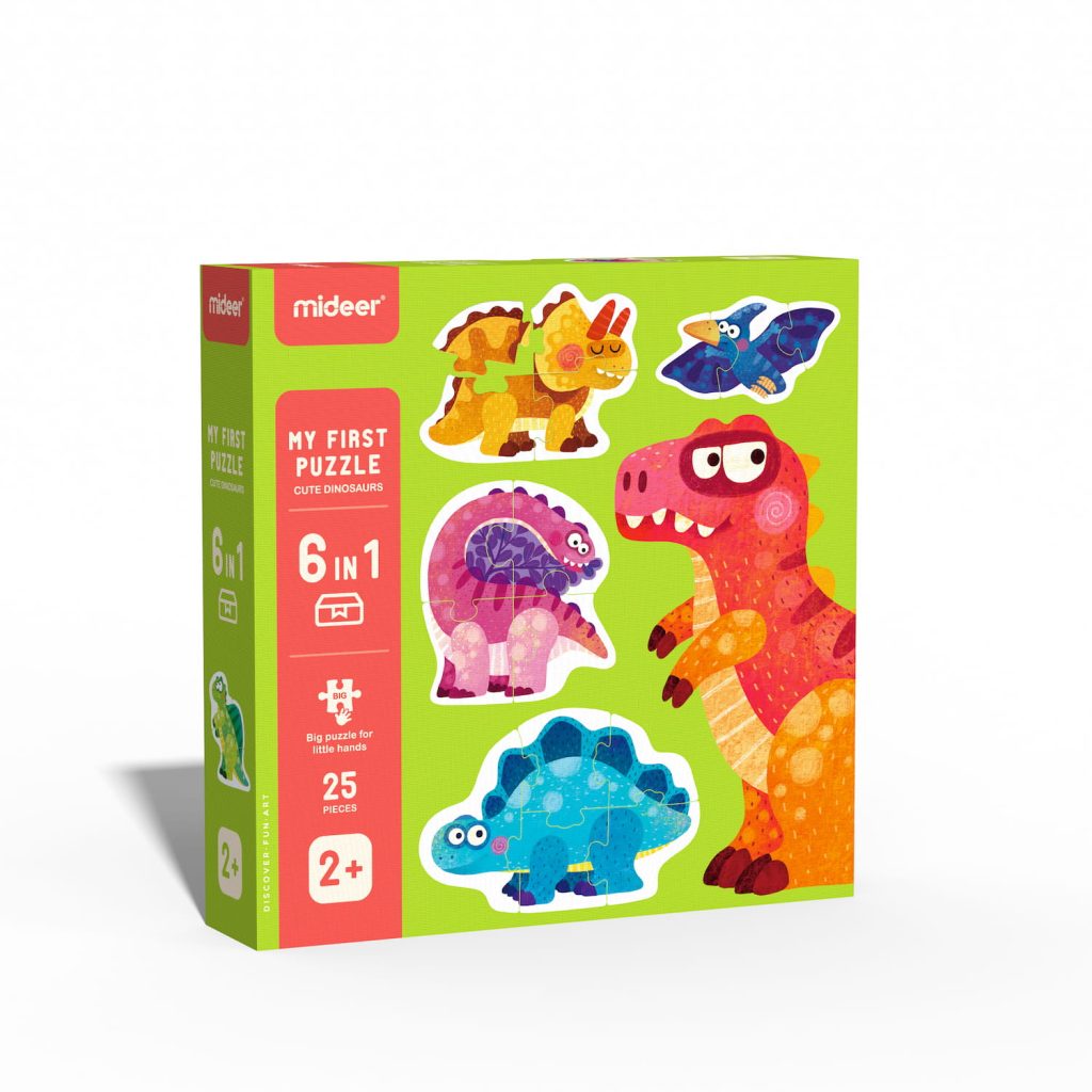 set de 6 puzzles dinosaure